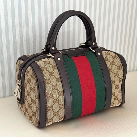Gucci Vintage Web Boston Bag GG Canvas - Picture 3 of 10